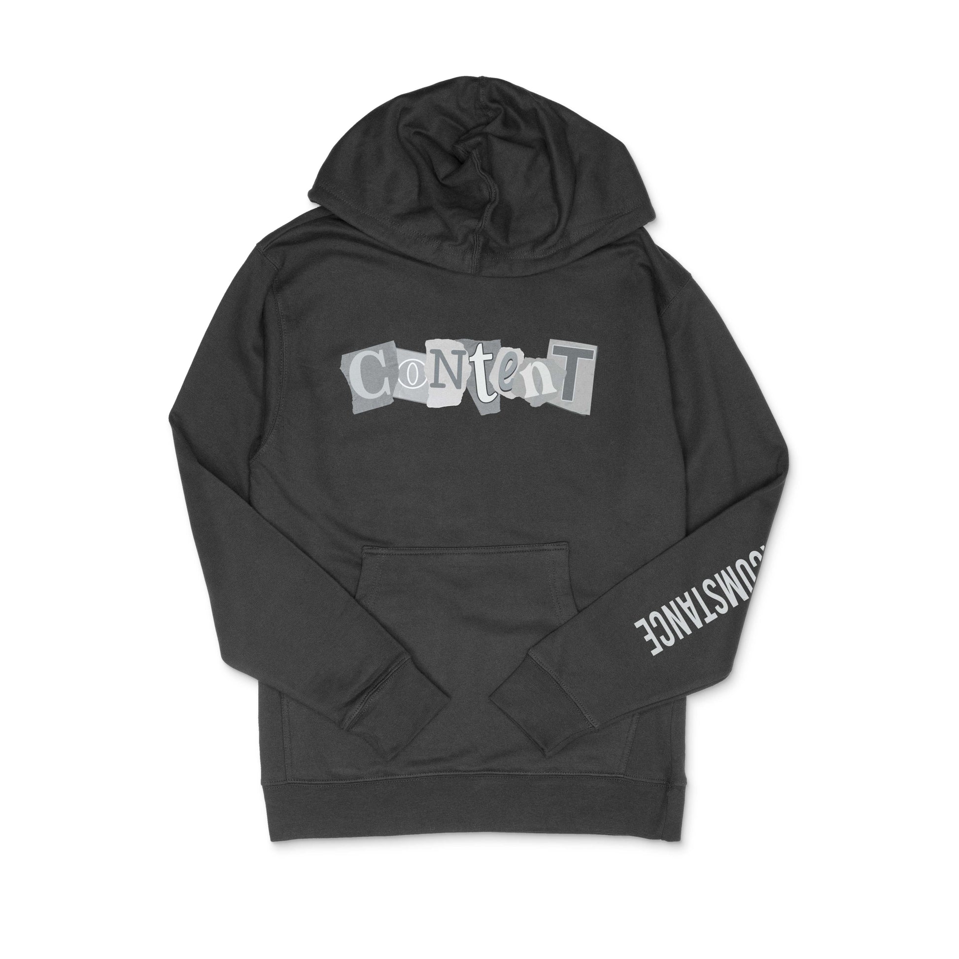 content in every circumstance black hoodie