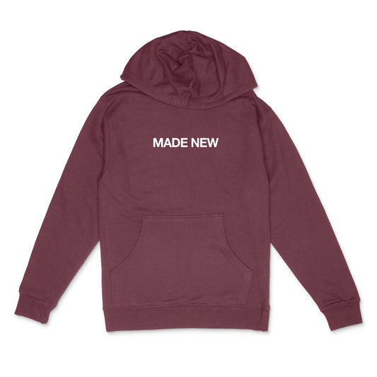 made new apparel maroon hoodie